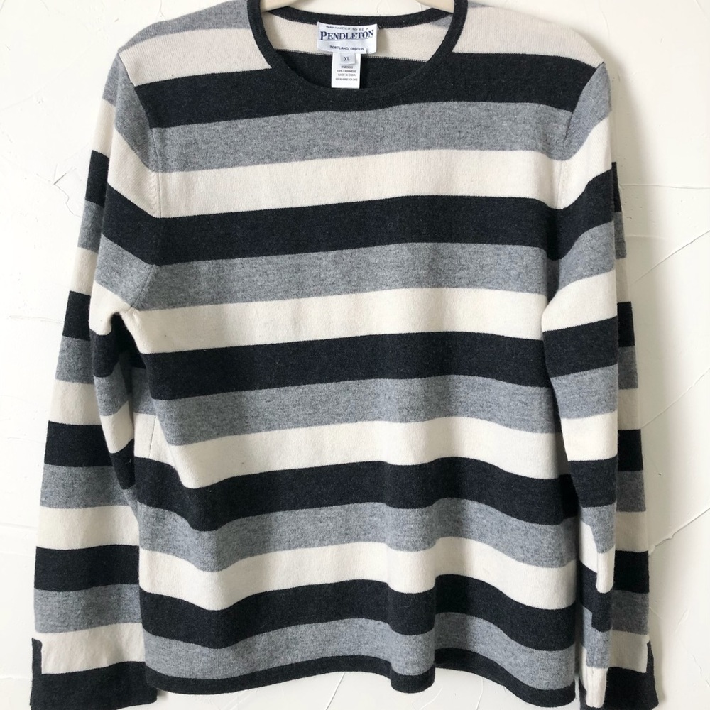 Pendleton Cashmere Sweater XL Women Black Grey
